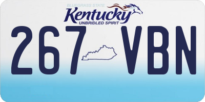 KY license plate 267VBN