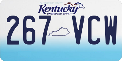 KY license plate 267VCW