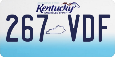 KY license plate 267VDF