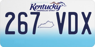 KY license plate 267VDX
