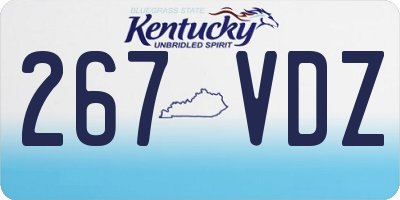 KY license plate 267VDZ