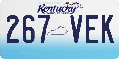 KY license plate 267VEK