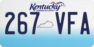 KY license plate 267VFA