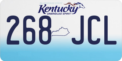 KY license plate 268JCL