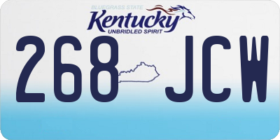 KY license plate 268JCW