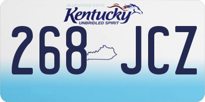 KY license plate 268JCZ
