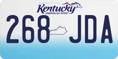 KY license plate 268JDA