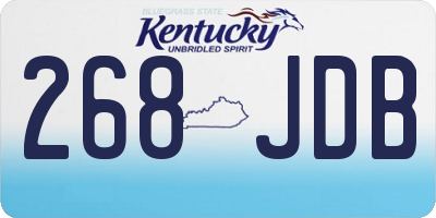 KY license plate 268JDB