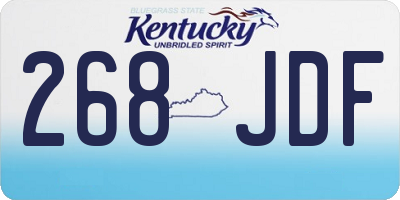 KY license plate 268JDF
