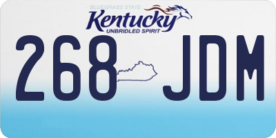 KY license plate 268JDM