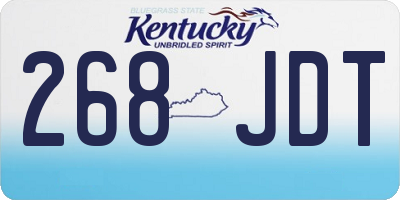 KY license plate 268JDT