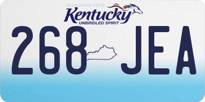 KY license plate 268JEA