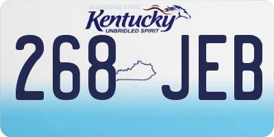KY license plate 268JEB
