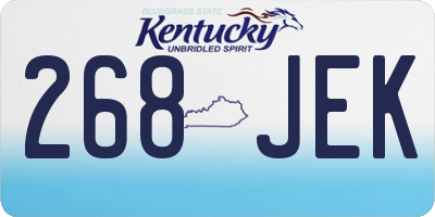 KY license plate 268JEK