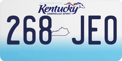 KY license plate 268JEO