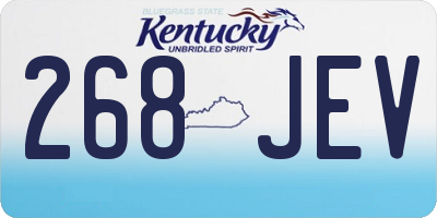 KY license plate 268JEV