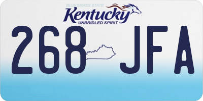KY license plate 268JFA