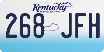 KY license plate 268JFH