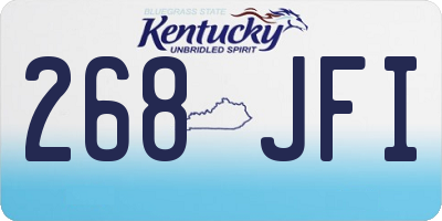 KY license plate 268JFI
