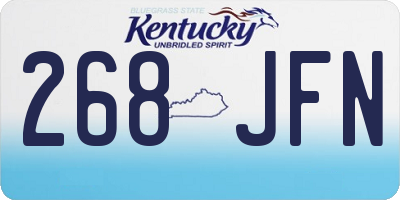 KY license plate 268JFN