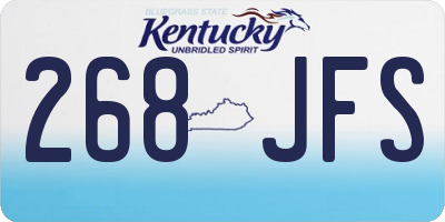 KY license plate 268JFS