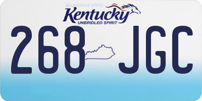 KY license plate 268JGC