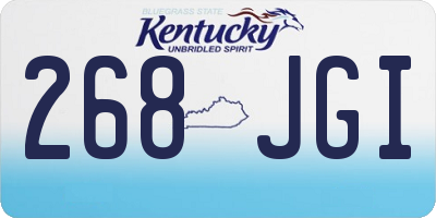 KY license plate 268JGI