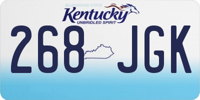 KY license plate 268JGK