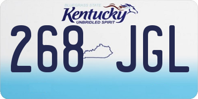 KY license plate 268JGL