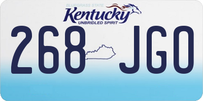 KY license plate 268JGO