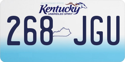 KY license plate 268JGU