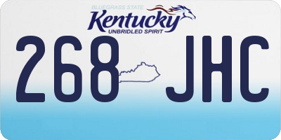 KY license plate 268JHC
