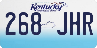 KY license plate 268JHR