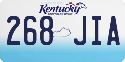 KY license plate 268JIA