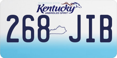 KY license plate 268JIB