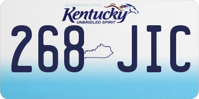 KY license plate 268JIC