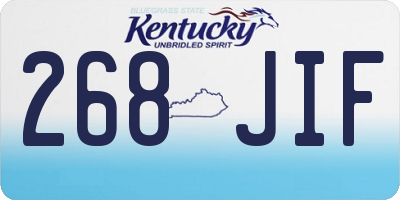 KY license plate 268JIF