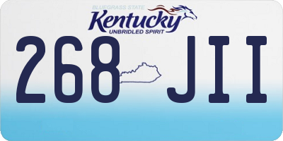 KY license plate 268JII
