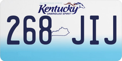 KY license plate 268JIJ
