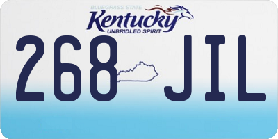 KY license plate 268JIL