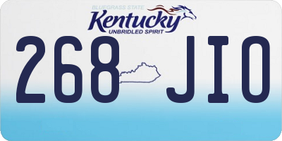 KY license plate 268JIO