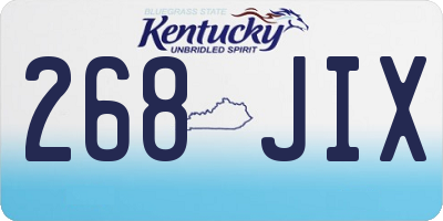 KY license plate 268JIX