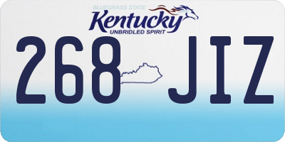KY license plate 268JIZ