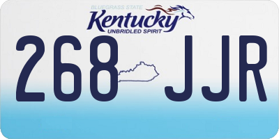 KY license plate 268JJR