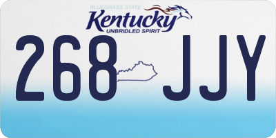 KY license plate 268JJY