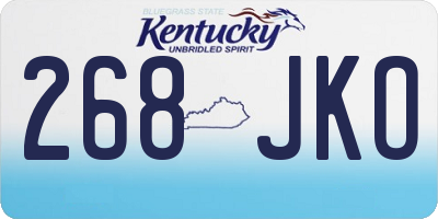 KY license plate 268JKO