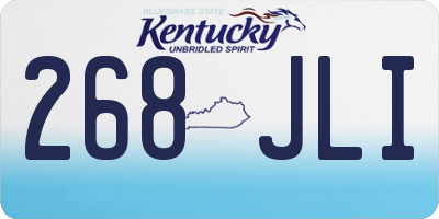 KY license plate 268JLI