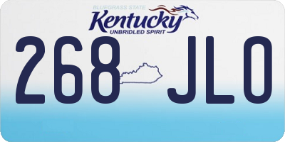 KY license plate 268JLO