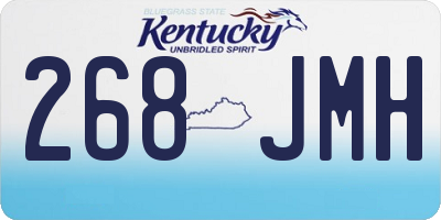 KY license plate 268JMH