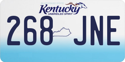 KY license plate 268JNE